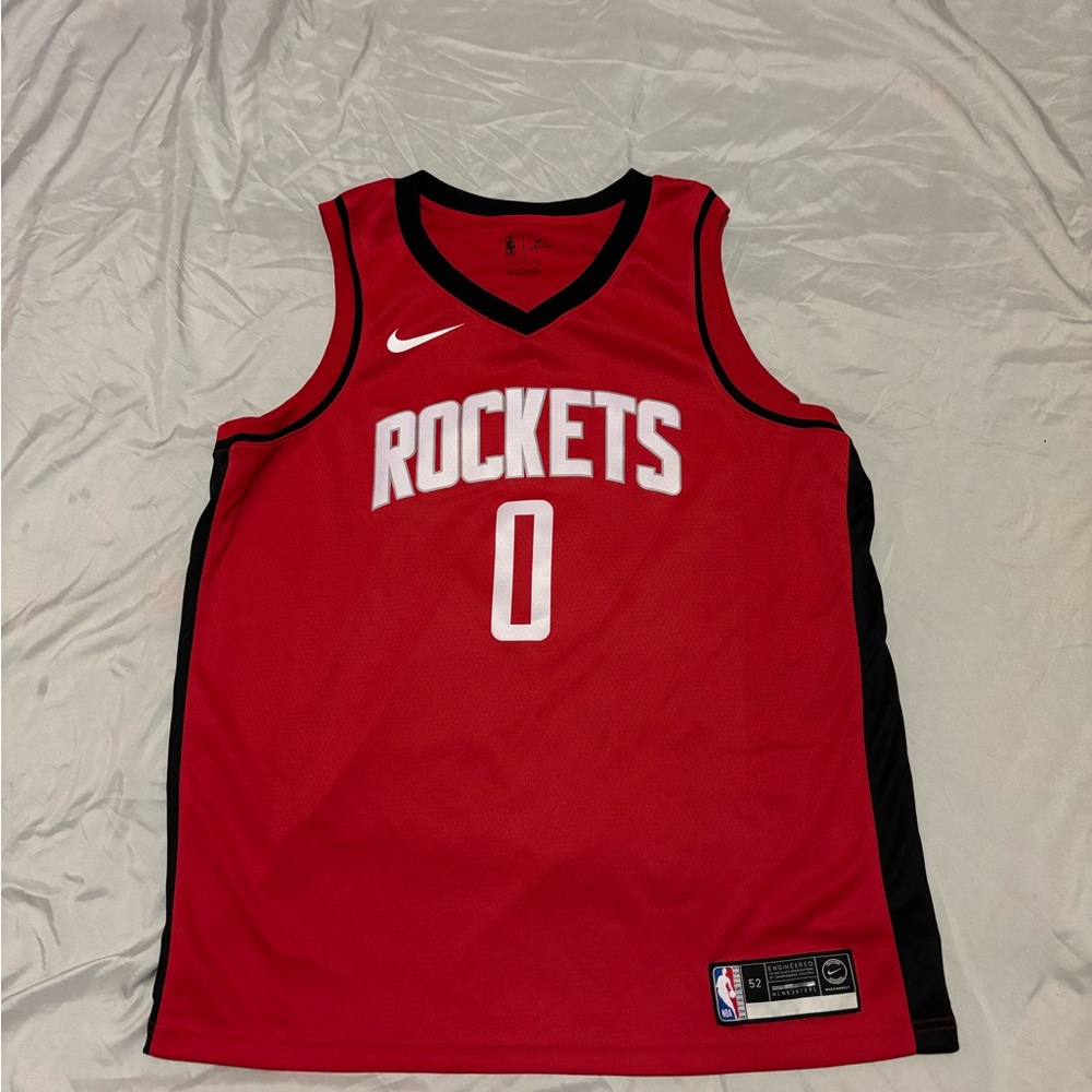NBA Houston Rockets Russell Westbrook jersey with facsimile autograph on back